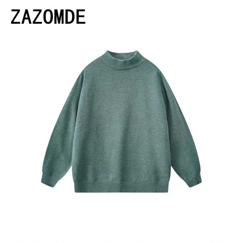 Quality Winter Clothing Brand - ZAZOMDE-بلوفر منسوج أحادي اللون للرجال ،