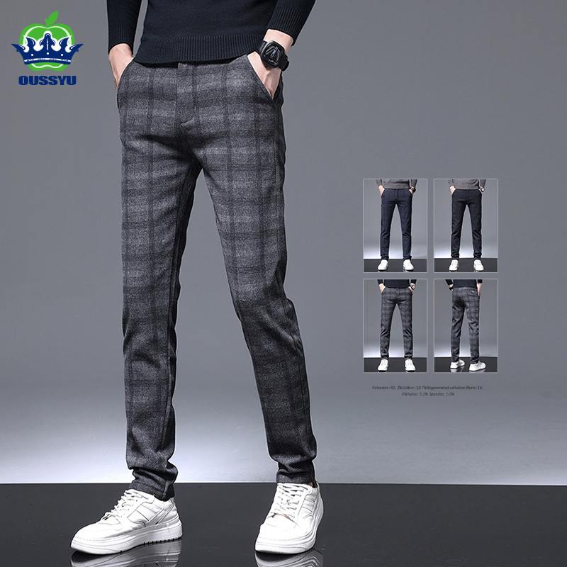 Quality Winter Clothing Brand - 2025 جديد منقوشة السراويل رجال الأعمال