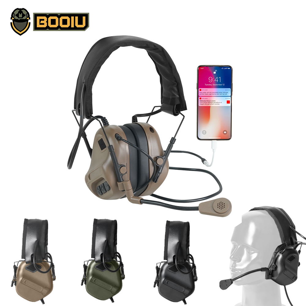 Ear Muff Foldable - BOOIU التكتيكية الإلكترونية اطلاق النار سماعة