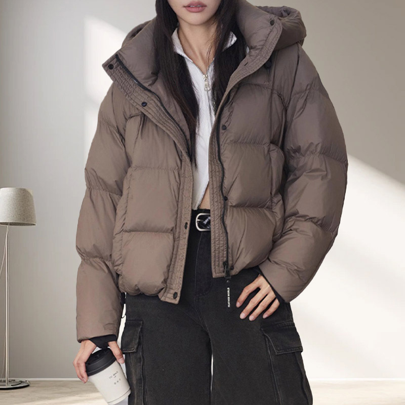 Puffer Jacket Women Down - المرأة قصيرة الأبيض بطة أسفل سترة