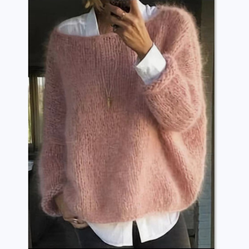 Winter Clothing Trends For Women - بلوفر نسائي رقيق محبوك بأكمام طويلة