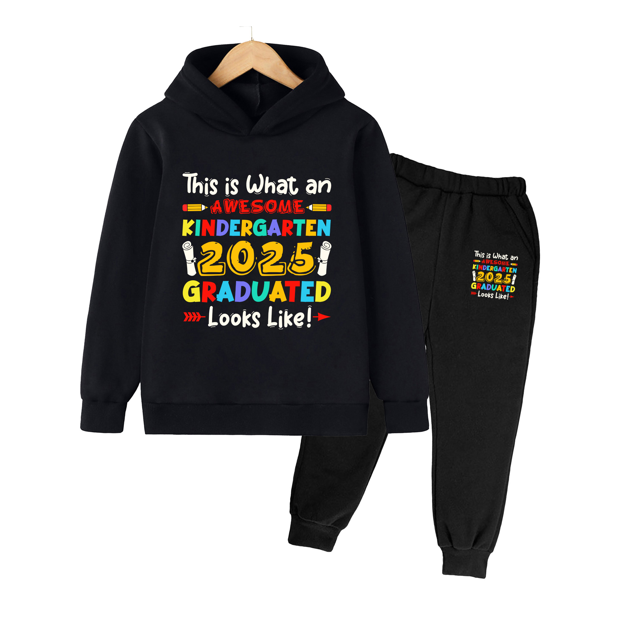 طقم هودي وبنطلون للأطفال، مطبو - مراجعة Winter Clothing Kindergarten وسعره
