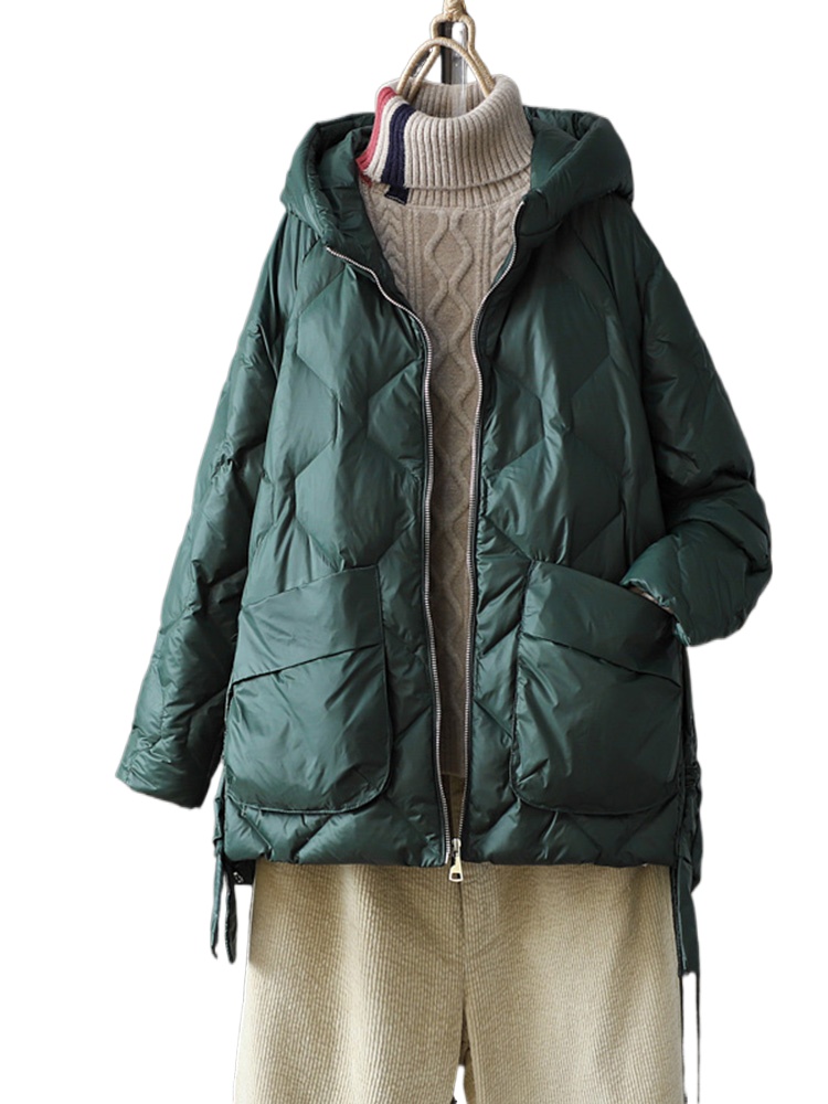 سترة بغطاء للربط الأبيض للنساء - مراجعة Puffer Jacket Women Down وسعره