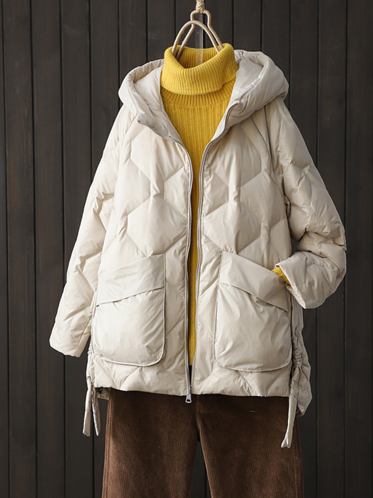 سترة بغطاء للربط الأبيض للنساء - مراجعة Puffer Jacket Women Down وسعره
