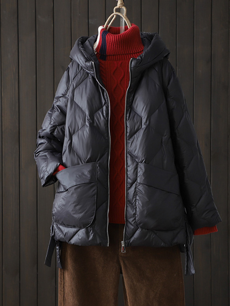 سترة بغطاء للربط الأبيض للنساء - مراجعة Puffer Jacket Women Down وسعره
